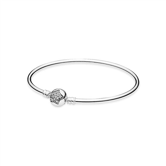 Pandora Silver bangle bracelet with cubic zirconia 590720CZ, Pandora ...