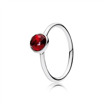 Pandora July Droplet Ring, Synthetic Ruby 191012SRU