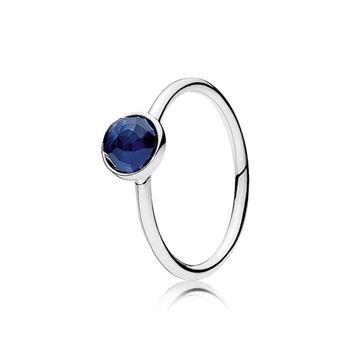 Pandora September Droplet Ring, Synthetic Sapphire 191012SSA