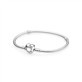 Pandora Silver Charm Bracelet with Heart Clasp 590719