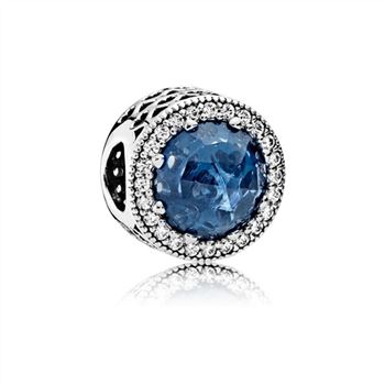 Pandora Radiant Hearts Charm, Moonlight Blue Crystal & Clear CZ 791725NMB