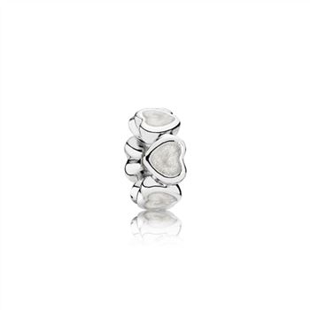 Pandora Heart silver spacer with silver enamel 791775EN23