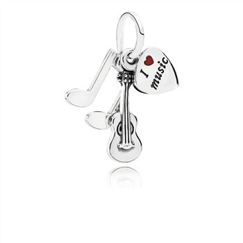 Pandora I Love Music Dangle Charm, Red Enamel 791504EN09