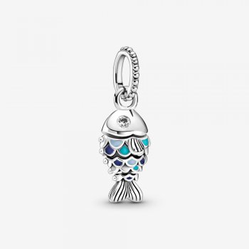 Blue Scaled Fish Dangle Charm 799428C01