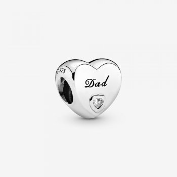 Dad Heart Charm 796458CZ