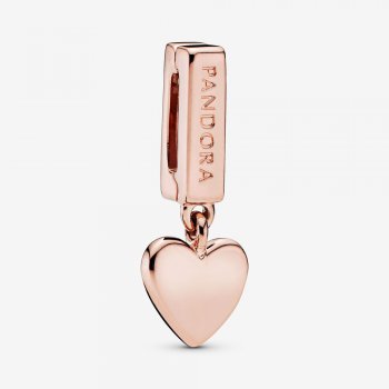 Heart Dangle Clip Charm Rose gold plated 787643