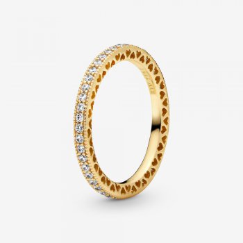 Sparkle & Hearts Ring Gold plated 168655C01