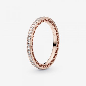 Sparkle & Hearts Ring Rose gold plated 180963CZ